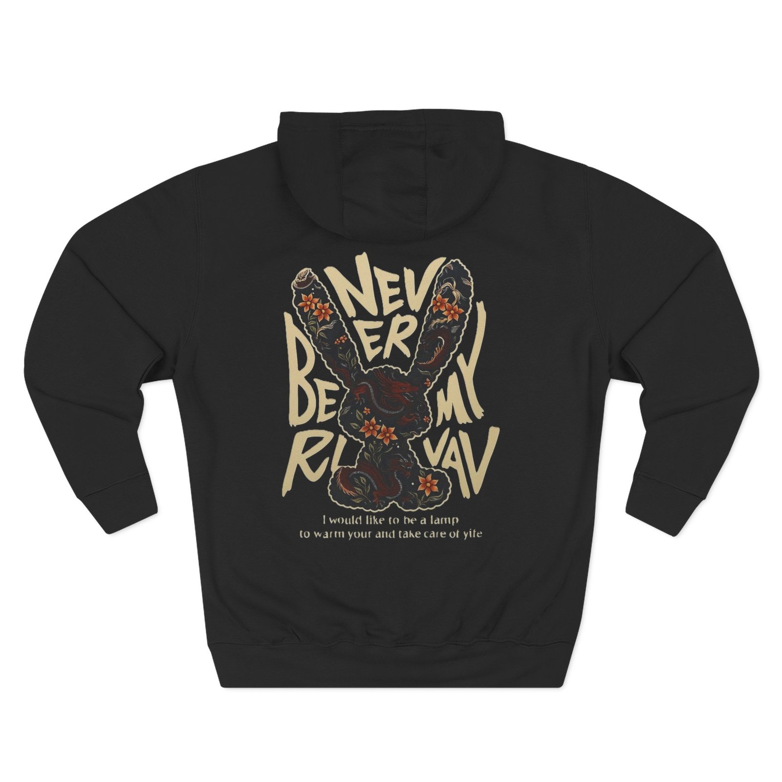Black Never Be My Rival Hoodie — Dapper Karachi streetwear alternate view