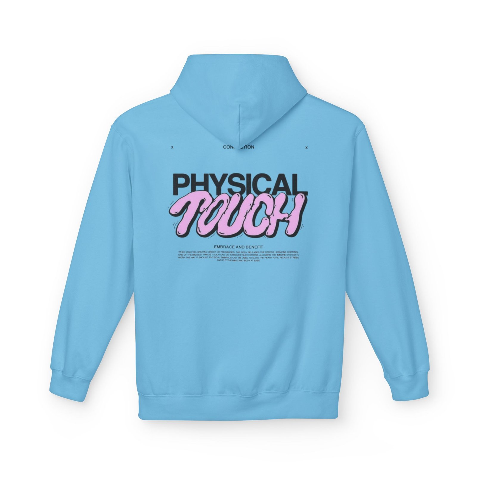 Light Blue Physical Touch Hoodie — Dapper Karachi streetwear alternate view